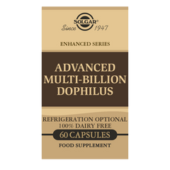 Solgar Advanced Multi-Billion Dophilus Vegetable Capsules in a brown box