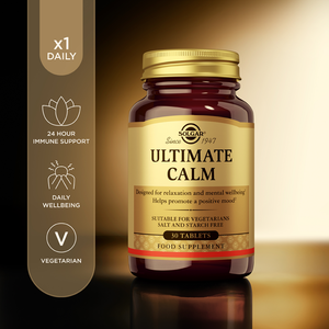 Solgar Ultimate Calm Tablets with product information beside it