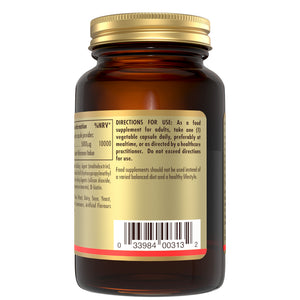 Directions for use label on a Solgar Biotin supplement bottle