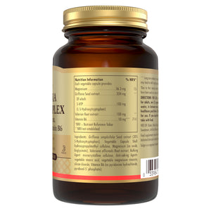 Nutrition information label on a bottle of Solgar Griffonia 5-HTP Complex supplements