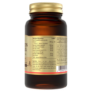 Nutrition information label on Solgar Quercetin Complex with Ester-C Plus supplements
