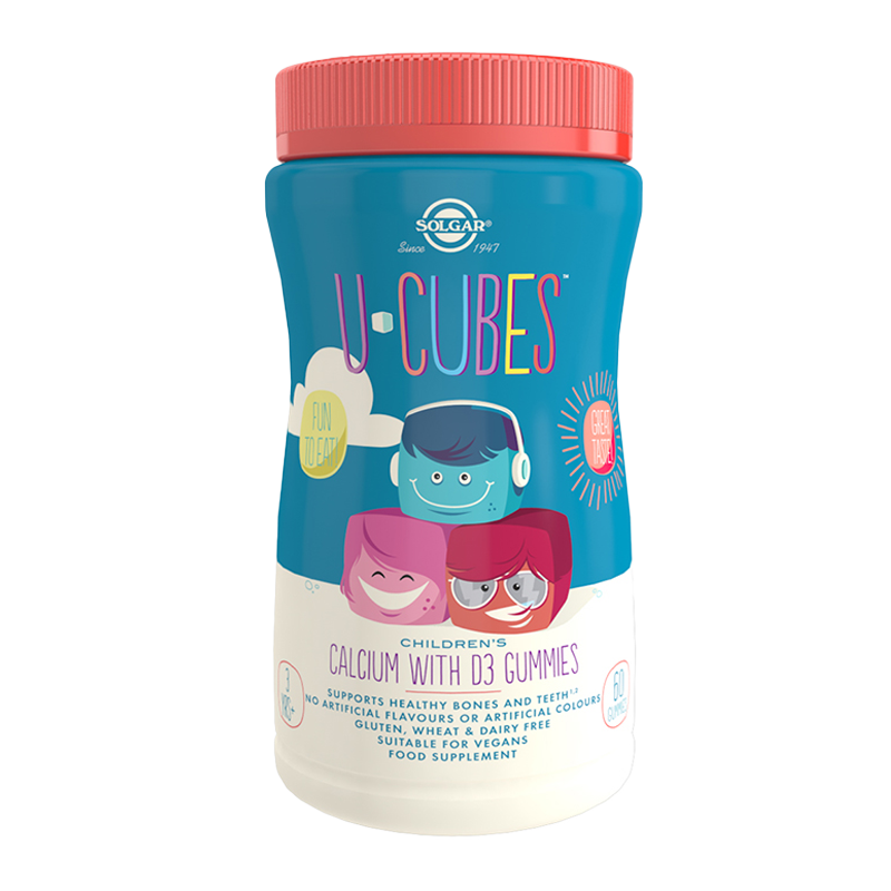 Solgar U-Cubes gummies in a colourful bottle