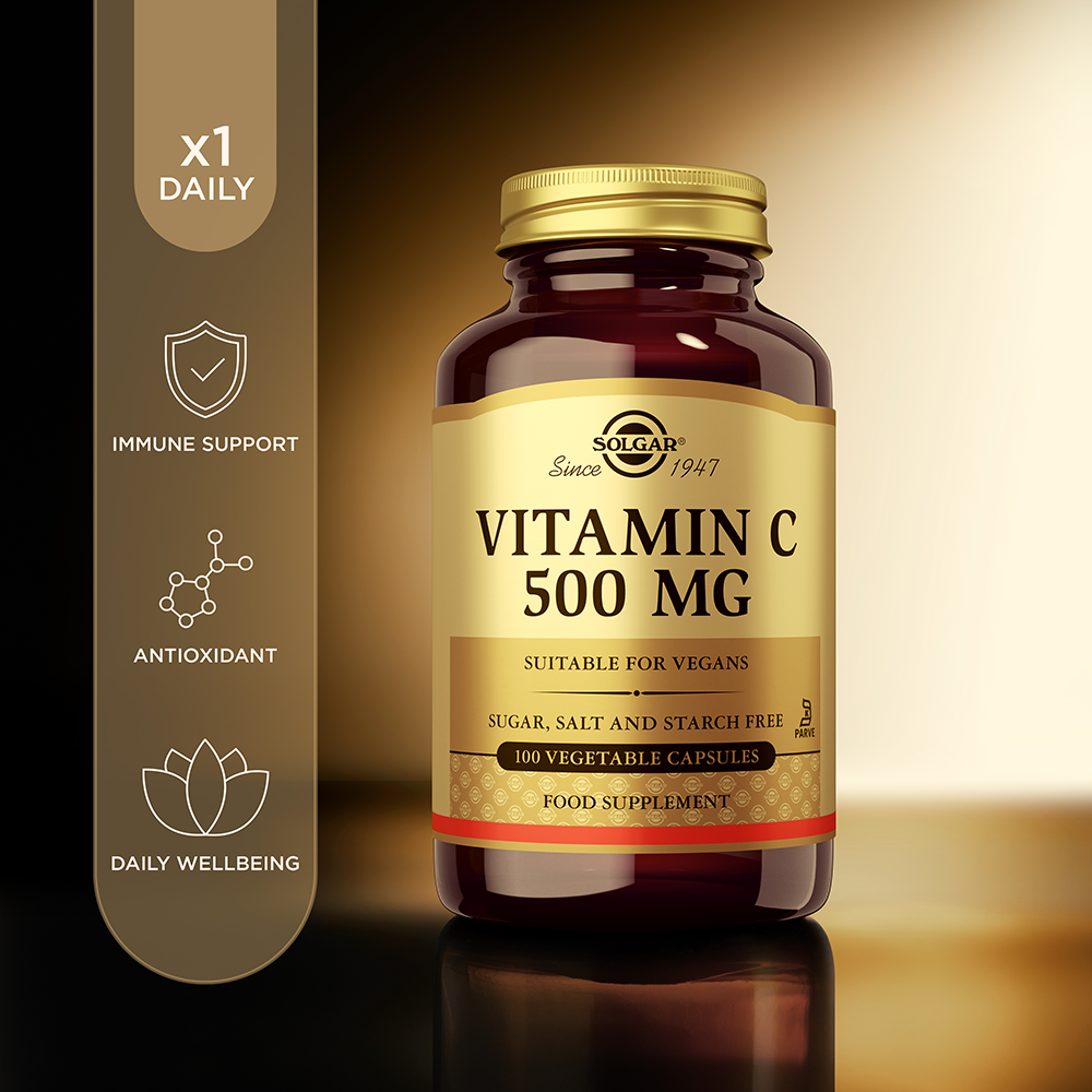 Vitamin C 500 mg Vegetable Capsules - Pack of 100