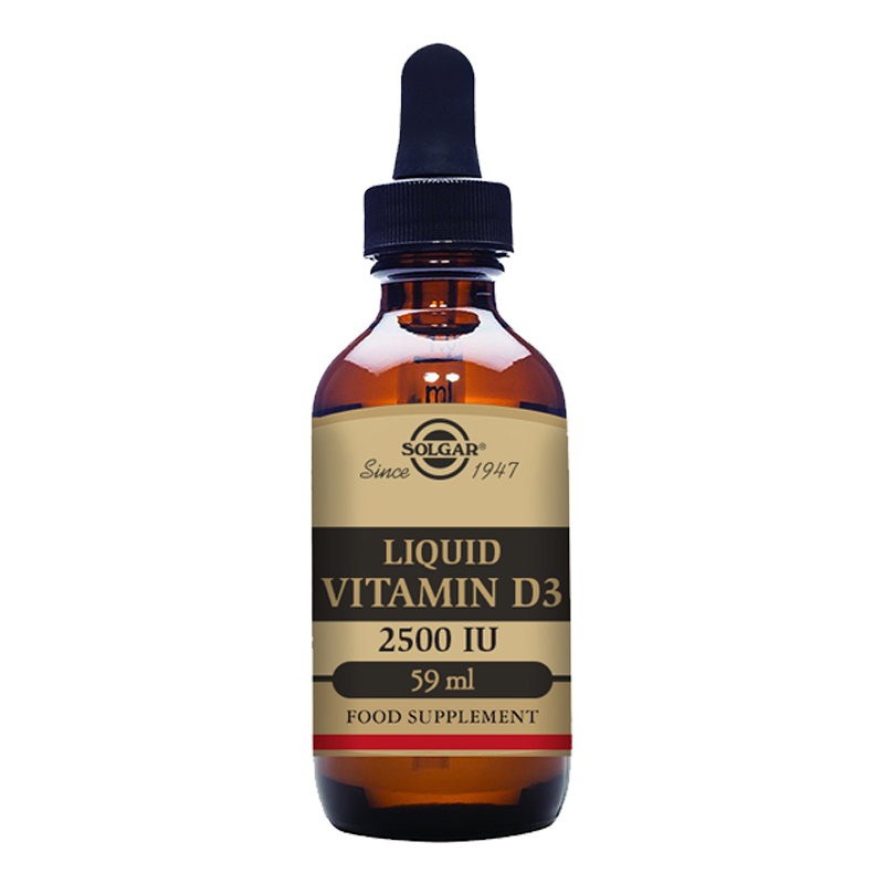 Solgar Liquid Vitamin D3 2500 IU (62.5 mcg) - Natural Orange Flavour - 59ml