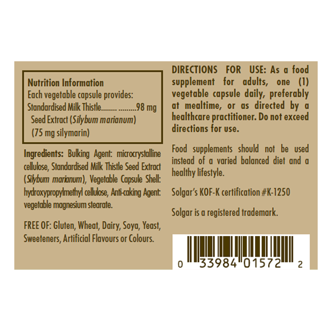 Milk Thistle Vegetable Capsules