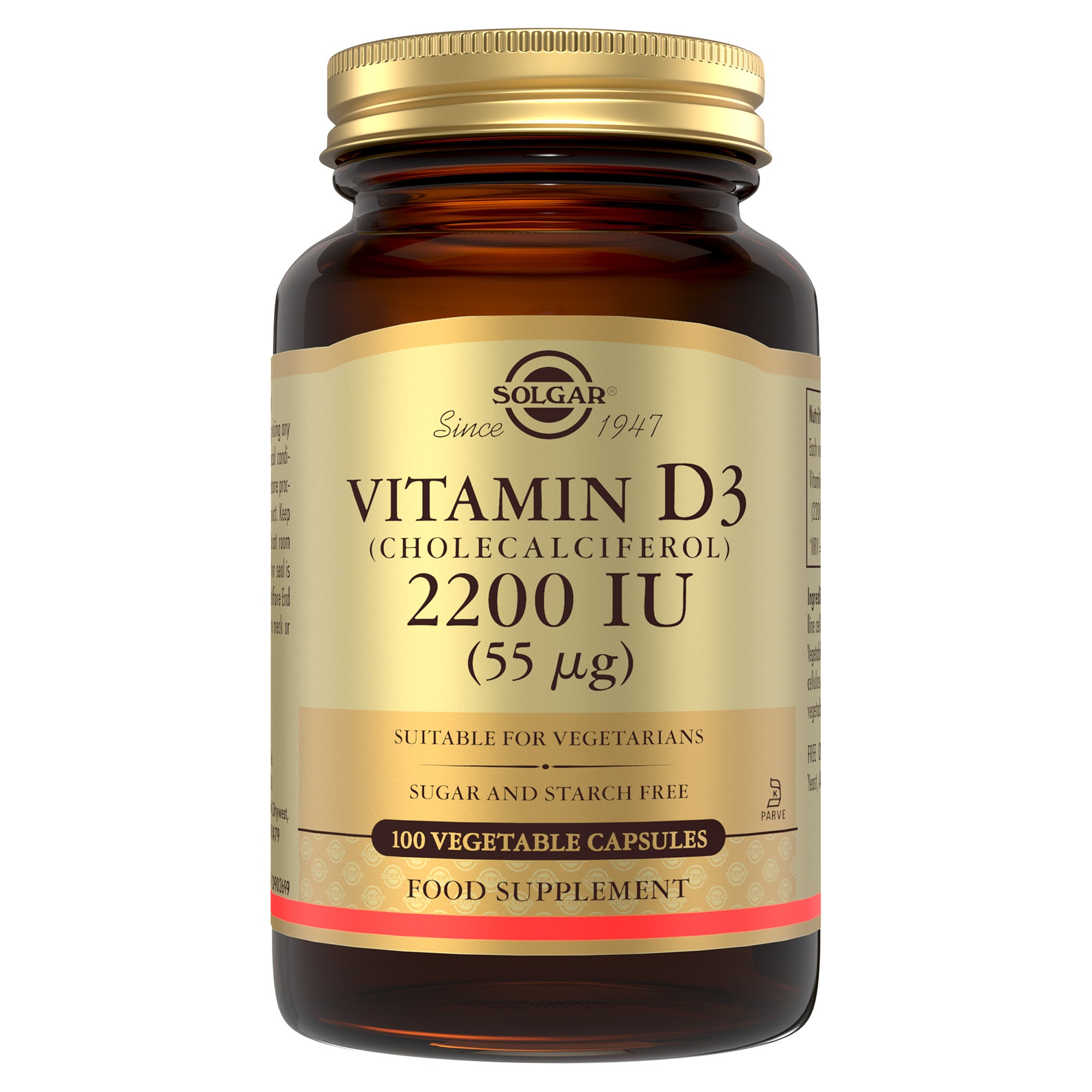Vitamin D3 (Cholecalciferol) 2200 IU (55 mcg) Vegetable Capsules