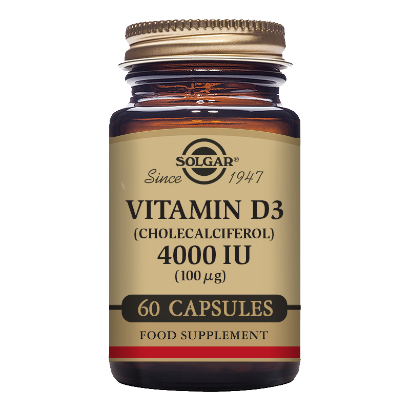 Vitamin D3 (Cholecalciferol) 4000 IU (100 mcg) Vegetable Capsules