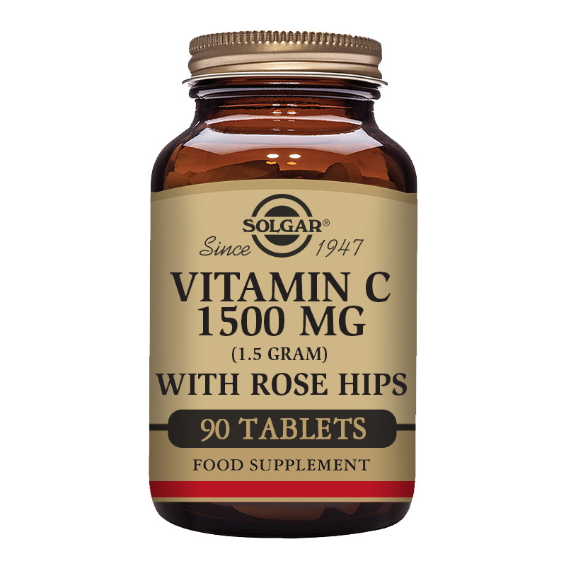 Solgar Vitamin C 1500 mg (1.5 grams) with Rose Hips Tablets - Pack of 90