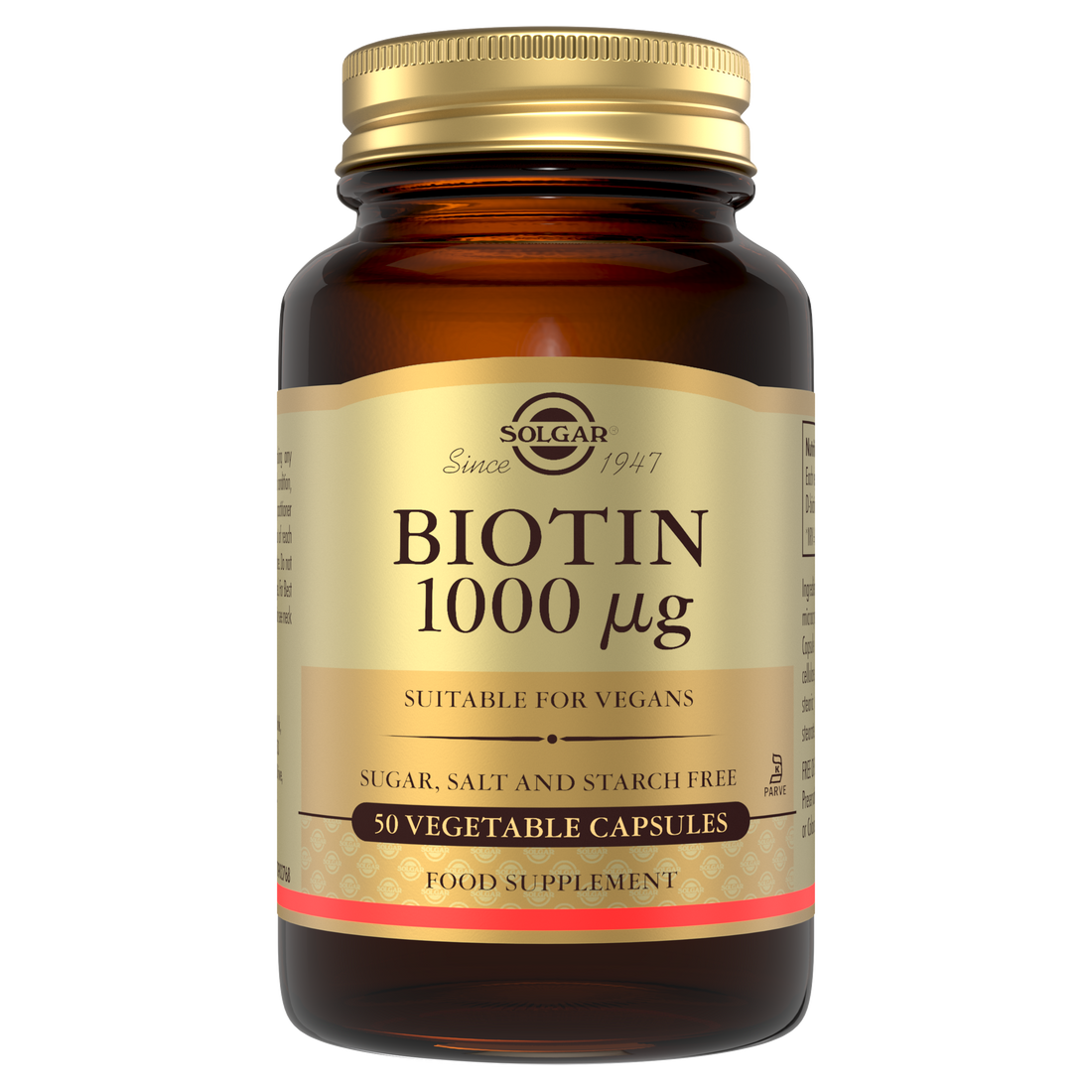 Solgar Biotin 1000 mcg Vegetable Capsules - Pack of 50