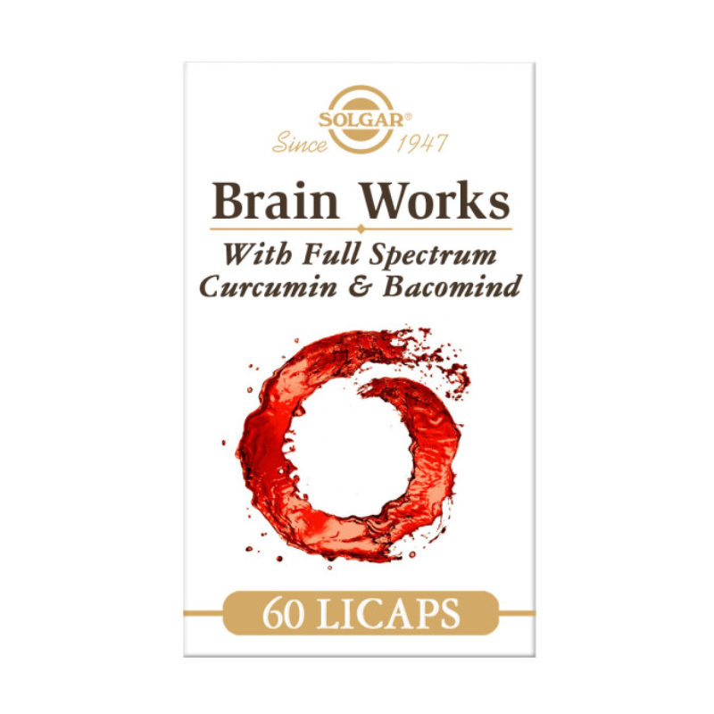 Solgar Brain Works with Full Spectrum Curcumin Capsules - Pack of 60