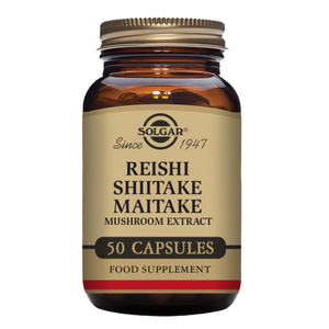 Solgar Reishi Shiitake Maitake Mushroom Extract Vegetable Capsules - Pack of 50