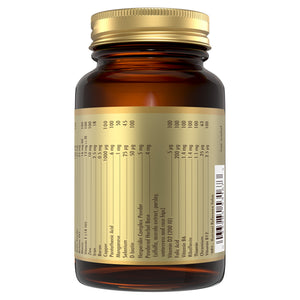 Back view of a bottle of Solgar multi one tablets