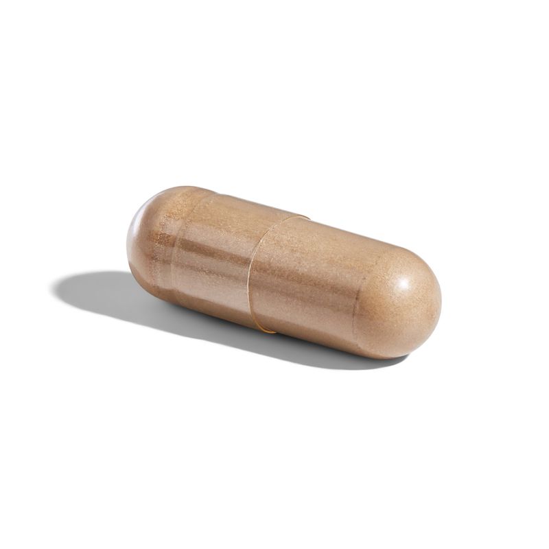 Singular Solgar Reishi Shiitake Maitake Mushroom Extract Vegetable Capsule on a white surface