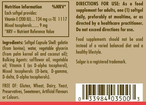 Natural Source Vitamin E 134 mg  (200 IU) Softgels