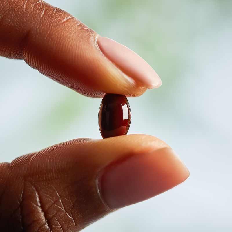 Solgar Astaxanthin 5 mg supplement in a person's hand
