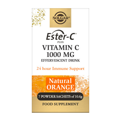 Solgar Ester C-Plus powder sachets in a box 