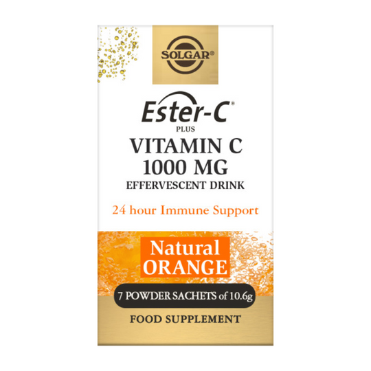 Solgar Ester C-Plus powder sachets in a box 