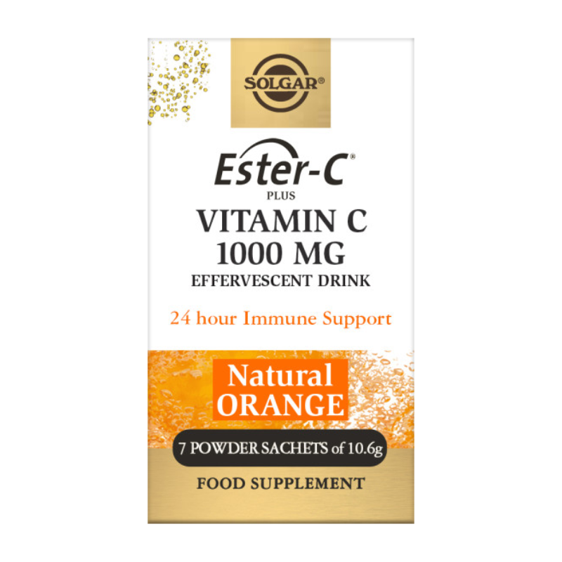 Solgar Ester C-Plus powder sachets in a box 
