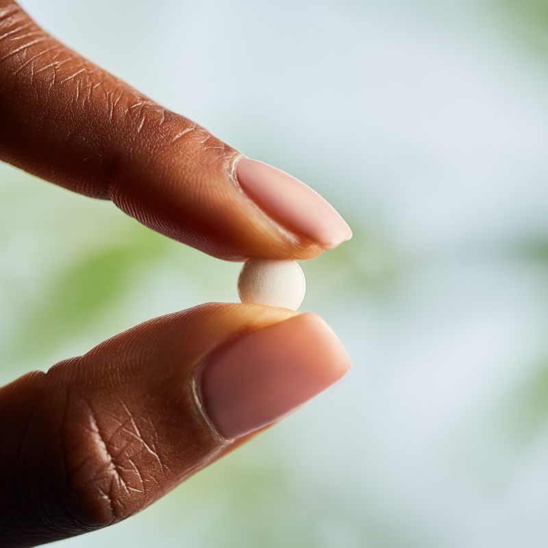 Solgar Folate 400ug supplement in a person's hand