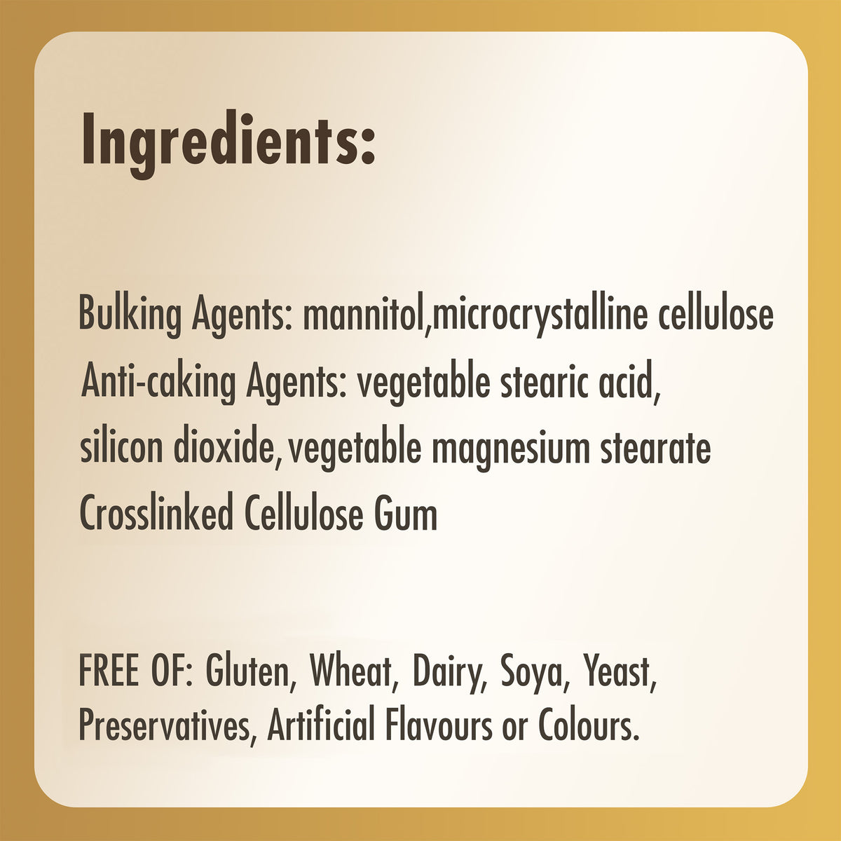 Ingredients list for a bottle of Solgar Folate 400ug supplements