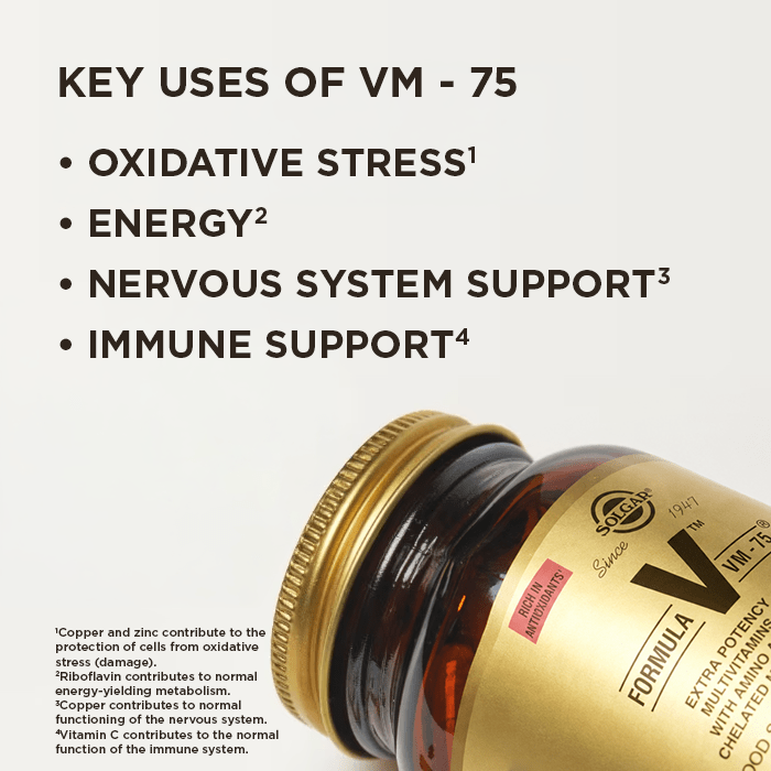 Key uses of the Solgar Formula VM-75 Multivitamin Tablets