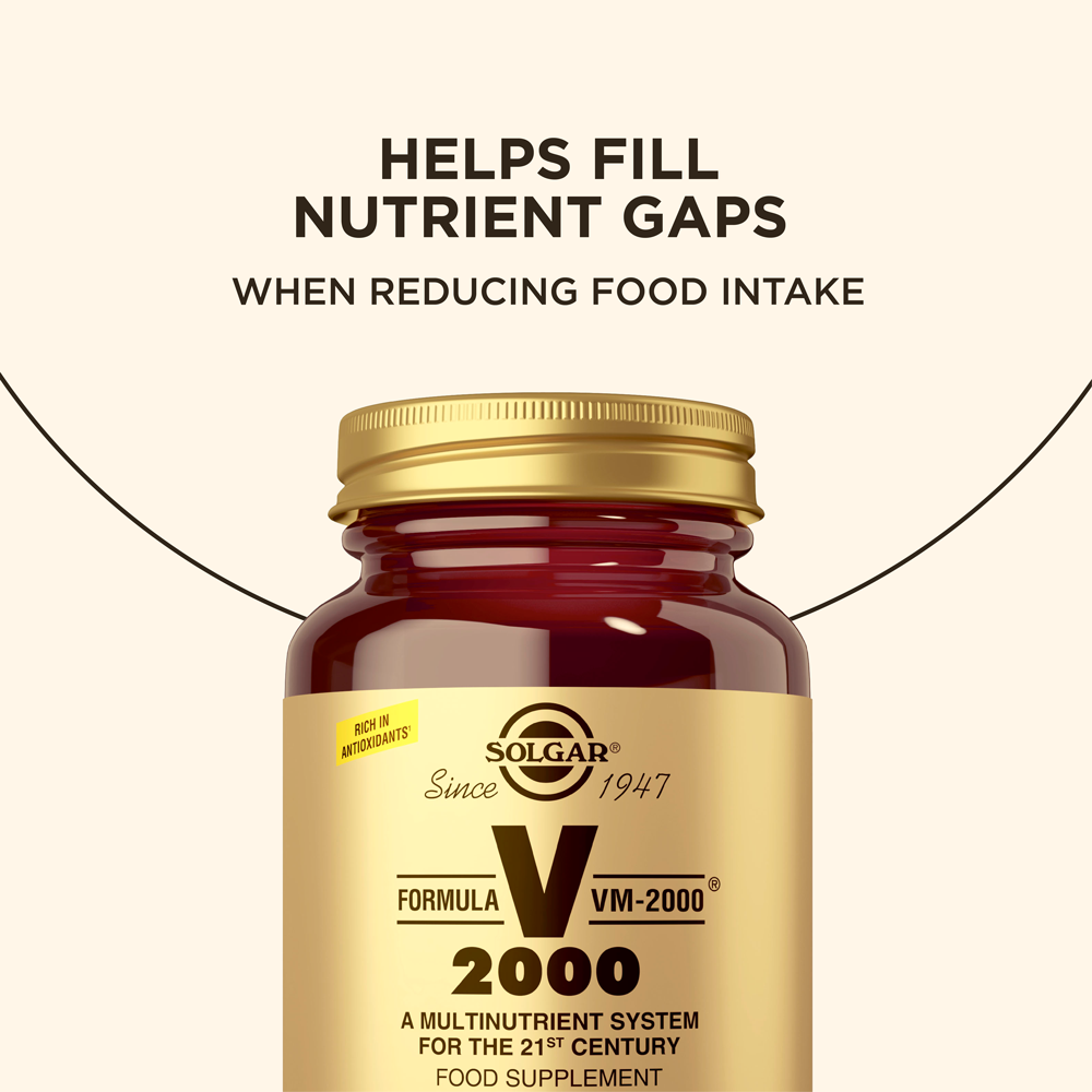 Solgar Formula VM-2000 Multivitamin Tablets next to some product information