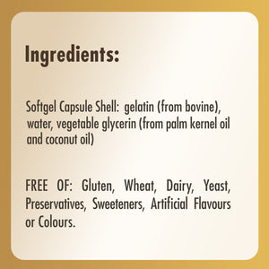 Ingredients label for a bottle of Solgar Soya Lecithin 1360 mg Softgels