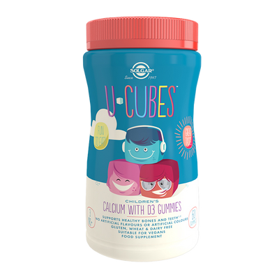 Solgar U-Cubes gummies in a colourful bottle 