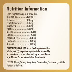 Nutrition information for Solgar Vitamin B-complex supplements