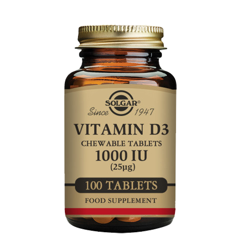 Vitamin D3 1000 IU (25 mcg) Chewable Tablets - Pack of 100