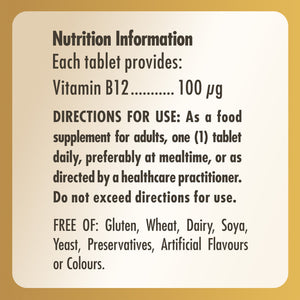 Vitamin B12 100 mcg Tablets - Pack of 100