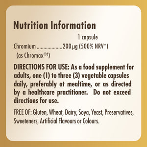 Chromium Picolinate 200 mcg Vegetable Capsules - Pack of 90