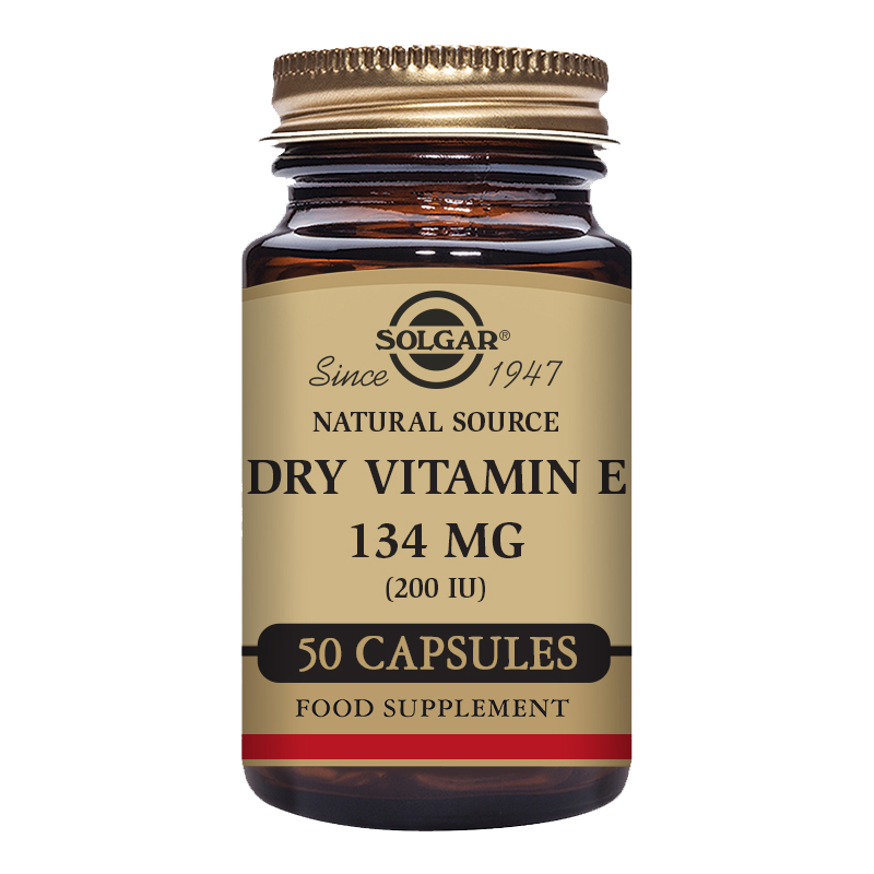 Natural Source Dry Vitamin E 134 mg (200 IU) Vegetable Capsules - Pack of 50