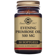 Solgar Evening Primrose Oil 500 mg Softgels in a glass jar