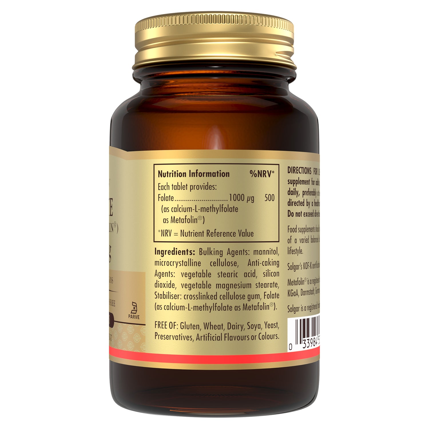 Folate (as Metafolin) 1000 mcg Tablets - Pack of 60