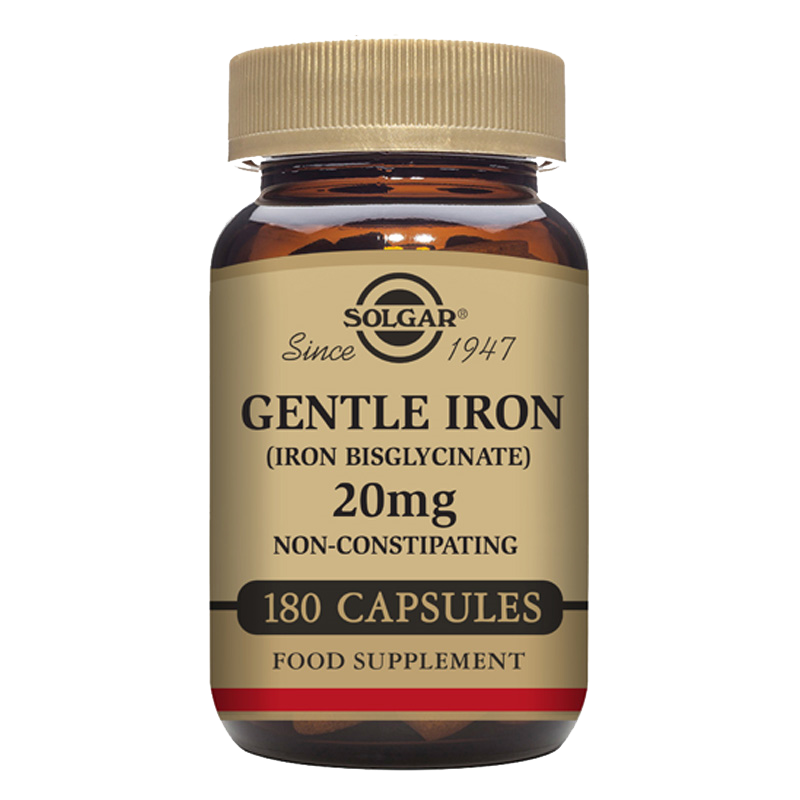 Solgar Gentle Iron (Iron Bisglycinate) 20 mg Vegetable Capsules