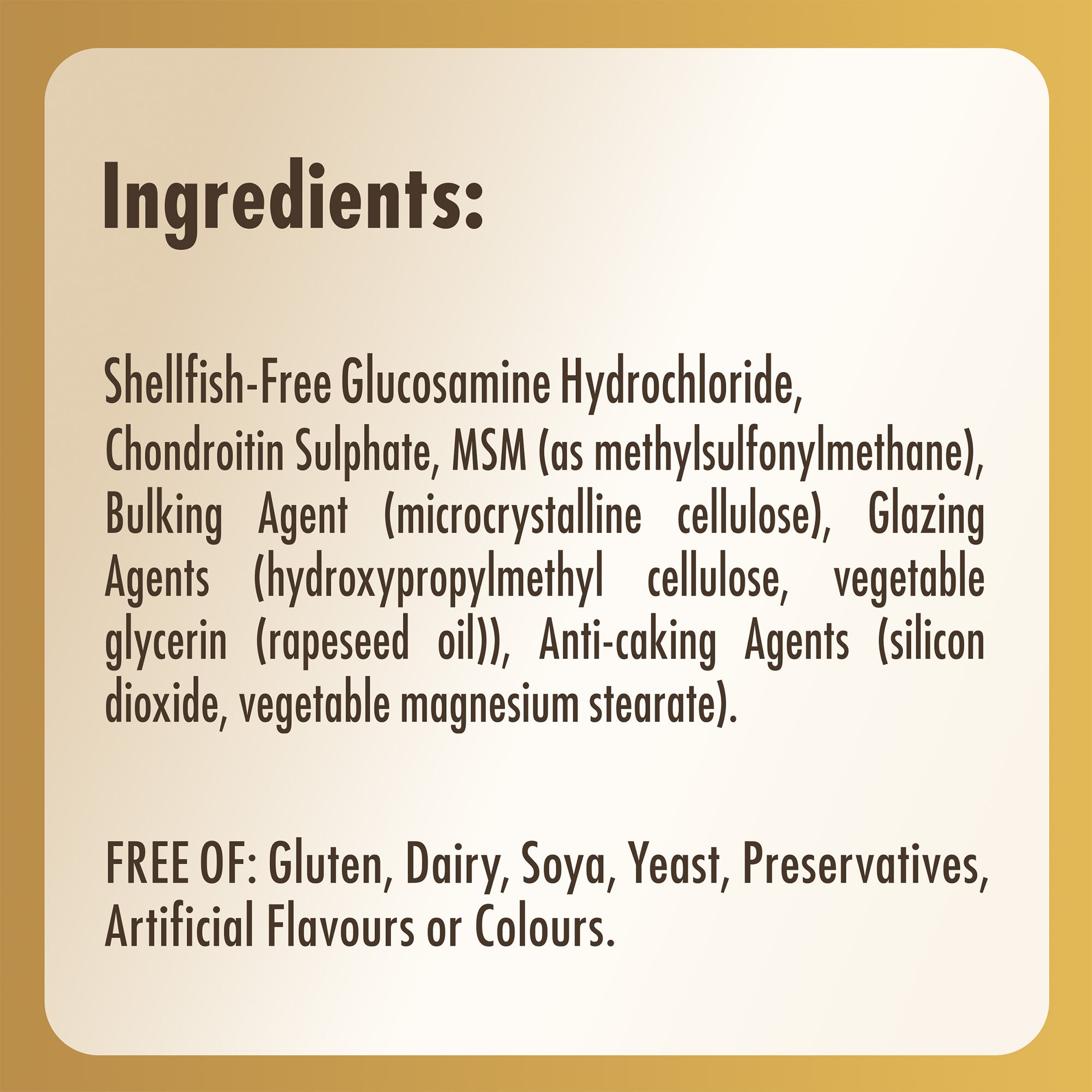 Extra Strength Glucosamine Chondroitin MSM Tablets