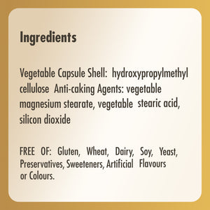 Ingredients label for Solgar Inositol 500 MG vitamins