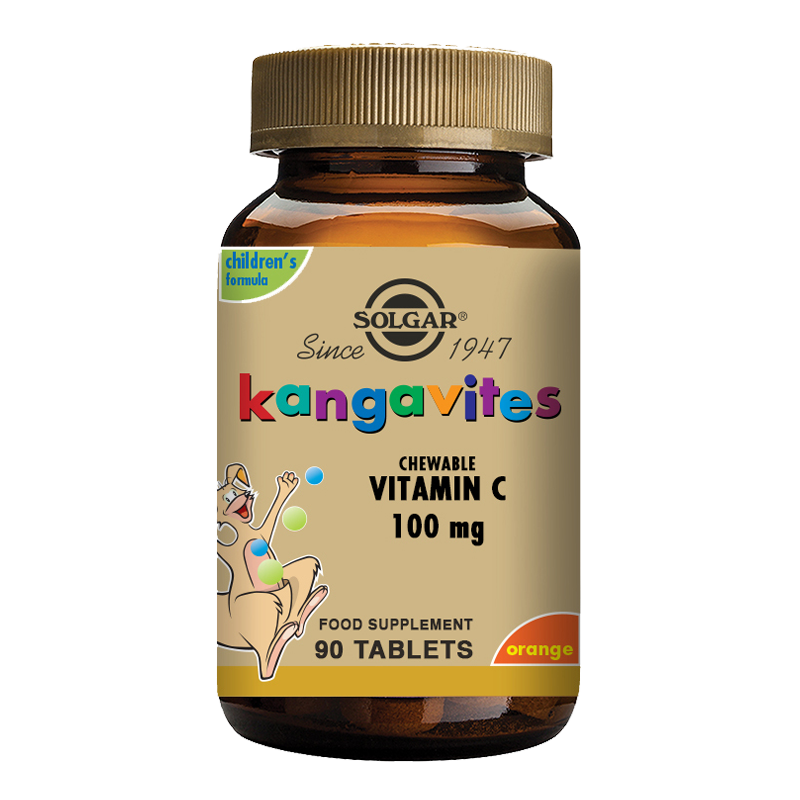 Kangavites Natural Orange Burst Vitamin C 100 mg Chewable Tablets - Pack of 90