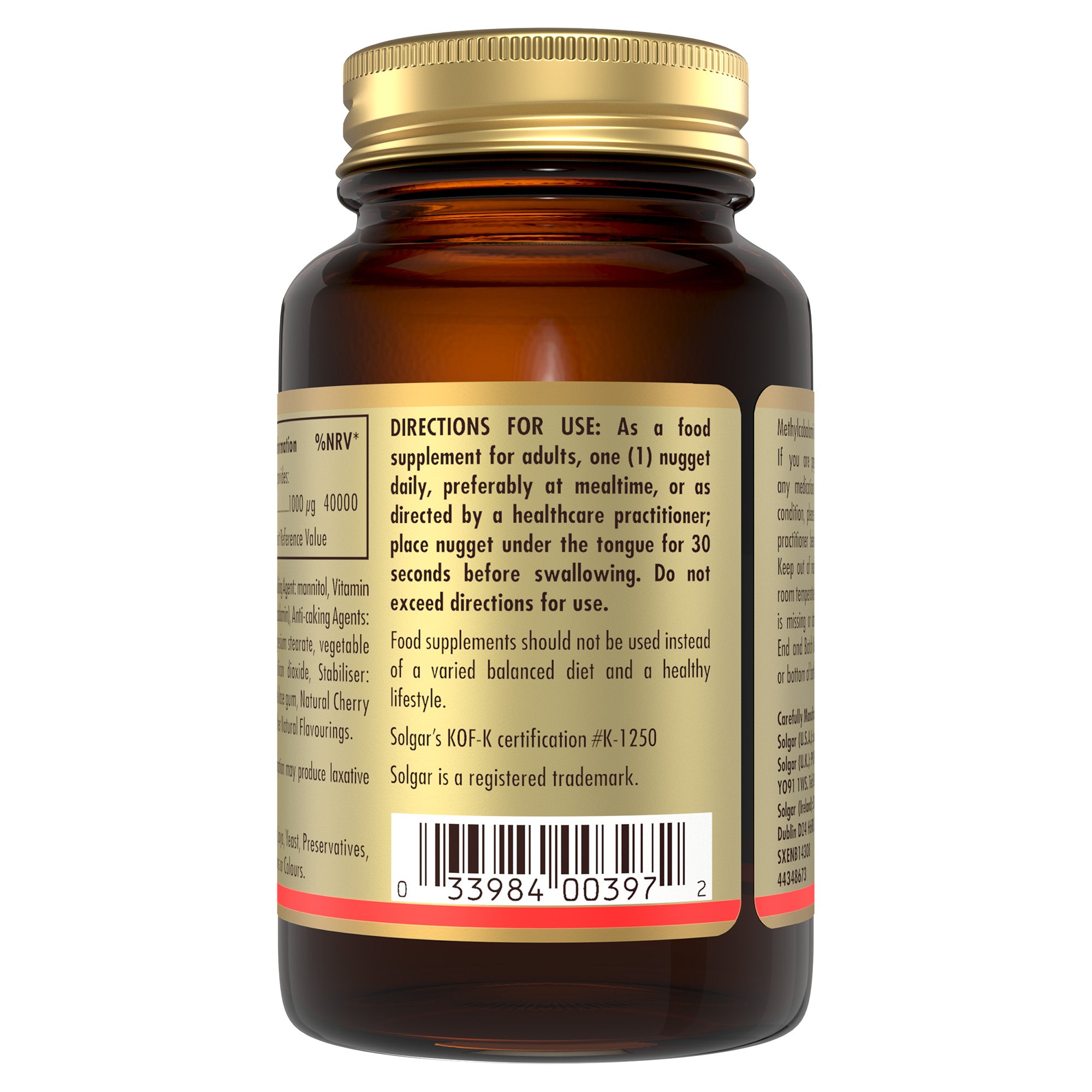 Methylcobalamin (Vitamin B12) 1000 mcg Nuggets - Pack of 30