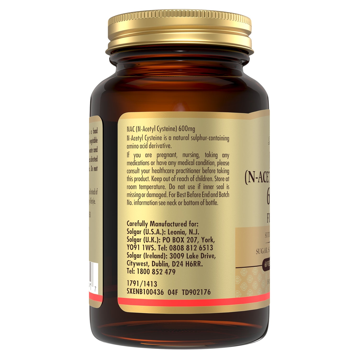 NAC (N-Acetyl-L-Cysteine) 600 mg Vegetable Capsules - Pack of 60