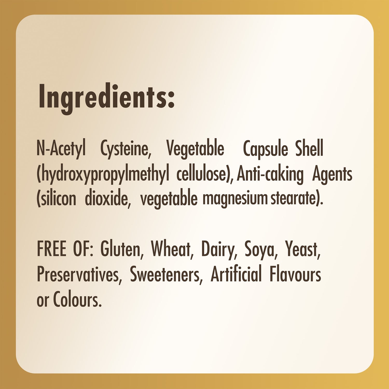 NAC (N-Acetyl-L-Cysteine) 600 mg Vegetable Capsules - Pack of 60