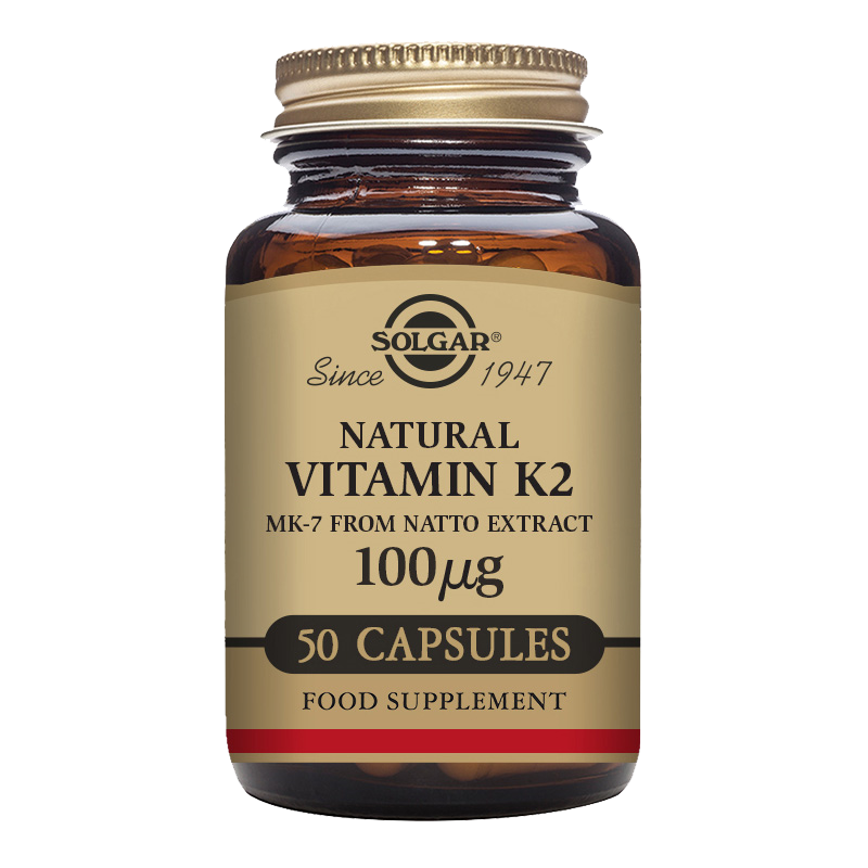 Natural Vitamin K2 (MK-7) 100 mcg  Vegetable Capsules - Pack of 50