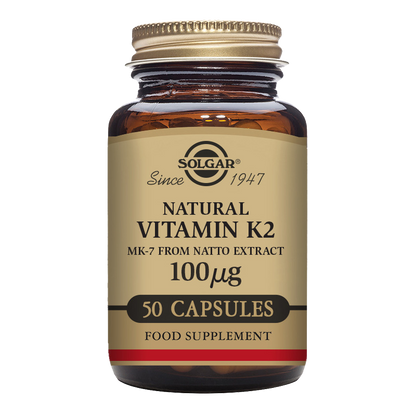 Natural Vitamin K2 (MK-7) 100 mcg  Vegetable Capsules - Pack of 50