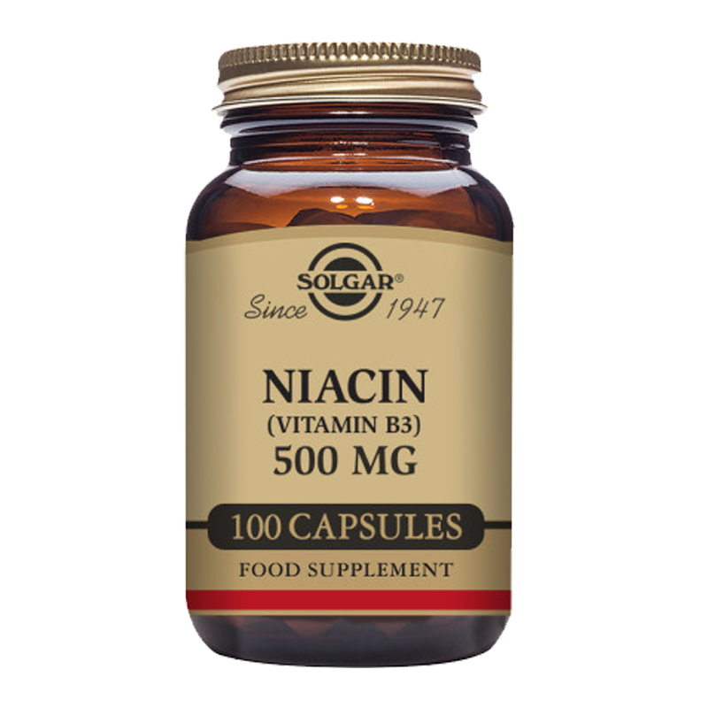 Niacin (Vitamin B3) 500 mg Vegetable Capsules - Pack of 100