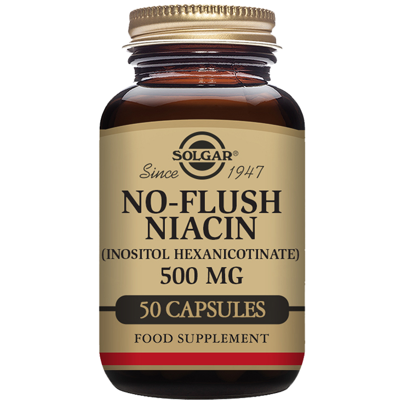 No Flush Niacin 500 mg Vegetable Capsules - Pack of 50