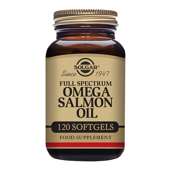 Solgar® Full Spectrum Omega Salmon Oil Softgels - Pack of 120