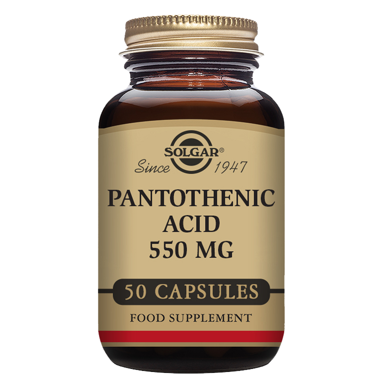 Pantothenic Acid 550 mg Vegetable Capsules - Pack of 50