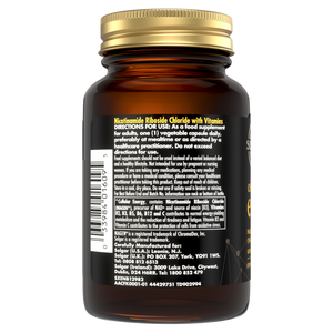 Label of a Solgar Cellular Energy supplement bottle with a gold cap