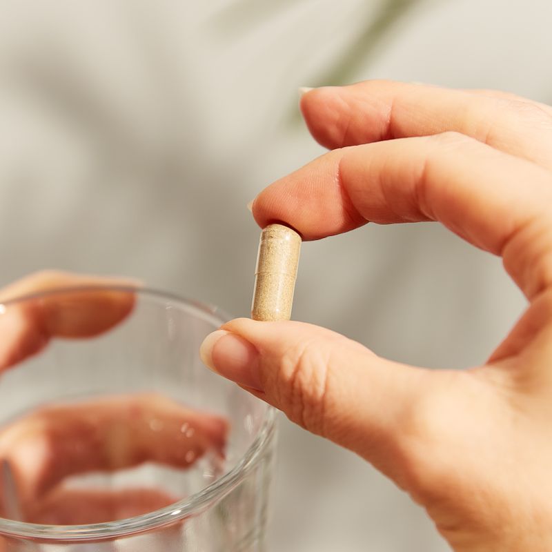 Solgar Milk Thistle capsule in a person's hand